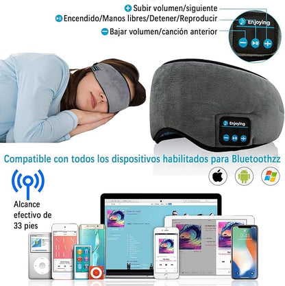 Relax Band Antifaz 3 en 1 - Antiluminoso + Antirruido + Audífonos Bluetooth para Dormir