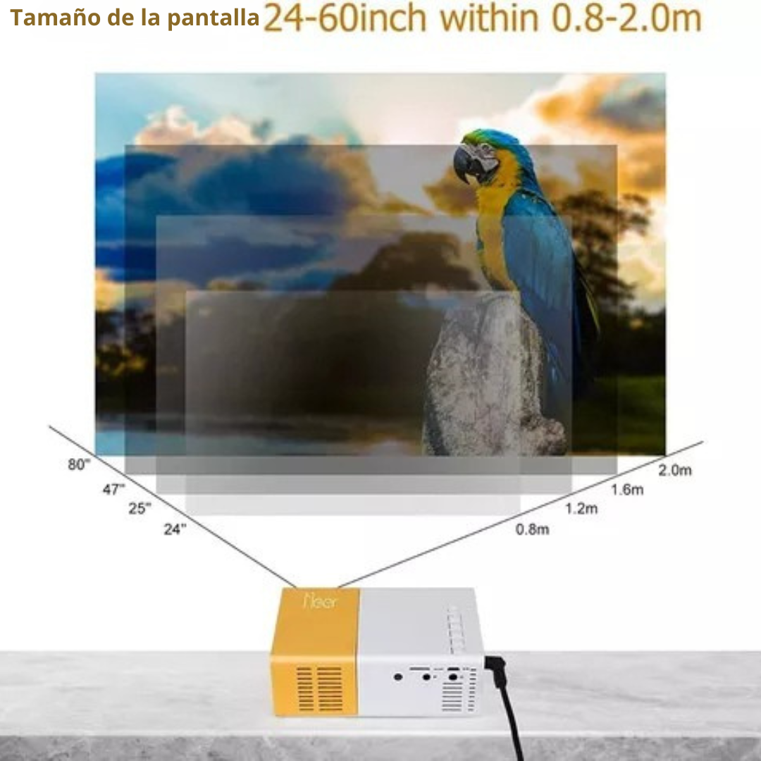 MINI PROYECTOR AMARILLO YG300 PORTATIL - Últimas unidades con un 40% OFF